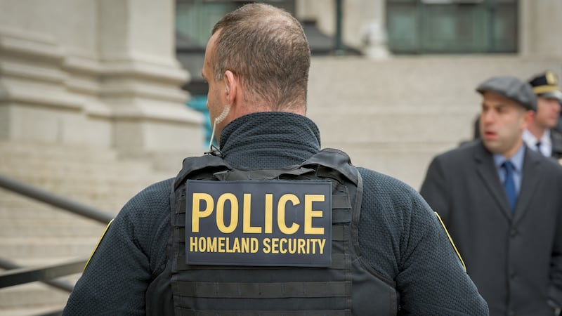 An Immigration and Customs Enforcement's (ICE) officer.