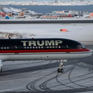 An aircraft alledgedly carrying US businessman Donald Trump Jr. arrives in Nuuk, Greenland on January 7, 2025. Donald Trump Jr's plane landed in Nuuk, Greenland, where he is making a short private visit, weeks after his father, US President-elect Donald Trump, suggested Washington annex the autonomous Danish territory.
