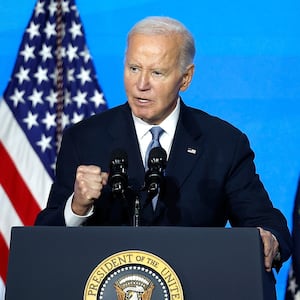 President Joe Biden delivers remarks at the U.S. Conference of Mayors 93rd Winter Meeting on January 17, 2025 in Washington, DC.