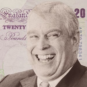 Prince Andrew on a 20 pound sterling note