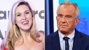Split image of Olivia Nuzzi and Robert F. Kennedy Jr. 