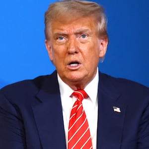 U.S. President Donald Trump speaks, as he meets with NATO Secretary General Mark Rutte (not pictured) at the NATO summit in The Hague, Netherlands June 25, 2025.