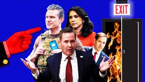 Tulsi Gabbard, Pete Hegseth, Marco Rubio, Mike Waltz illustration