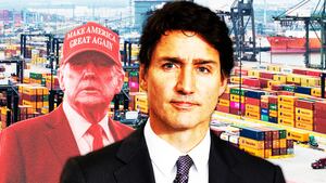 Justin Trudeau, Donald Trump illustration