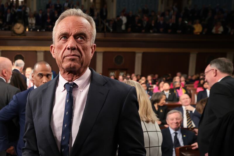 U.S. Secretary of Health and Human Services Robert F. Kennedy Jr. attends U.S. President Donald Trump's address to a joint session of Congress at the U.S. Capitol on March 04, 2025 in Washington, DC.