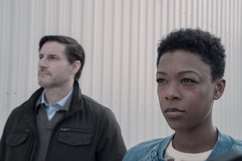 Sam Jaeger, left, and Samir Wiley appear in The Handsmaid Tale
