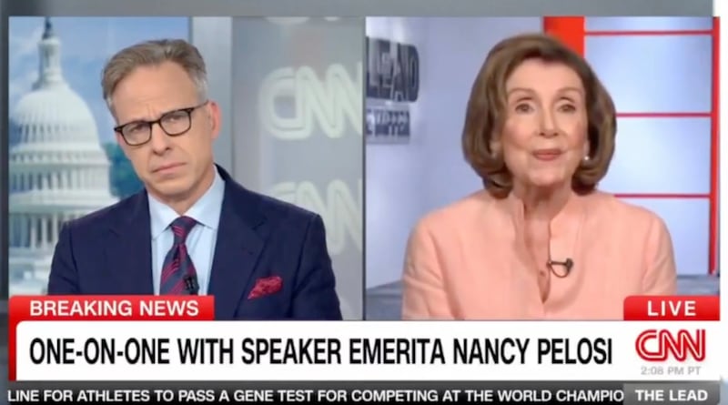 Nancy Pelosi with Jake Tapper on CNN.