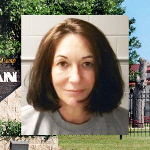 A photo illustration of Federal Prison Camp, Bryan, Texas and the mugshot of British convicted sex offender and former socialite Ghislaine Maxwell.