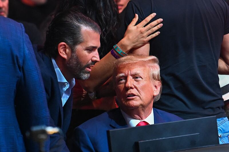 The president’s (right) team reportedly likened Trump Jr.’s (left) show to Melania Trump’s $40 million deal with Amazon.