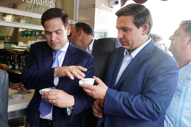 Marco Rubio and Ron DeSantis, both from Florida, may be pitted against each other in a 2028 presidential primary.