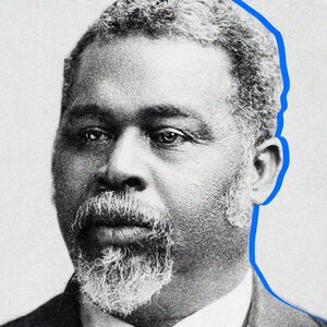 A photo illustration showing a portrait of Robert Smalls in 1915.