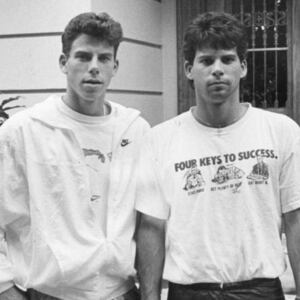 Kim Kardashian, left, and the Menendez brothers.