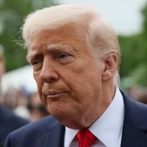 U.S. President Donald Trump attends the annual White House Easter Egg Roll, on the South Lawn of the White House in Washington, D.C., U.S., April 21, 2025. REUTERS/Leah Millis