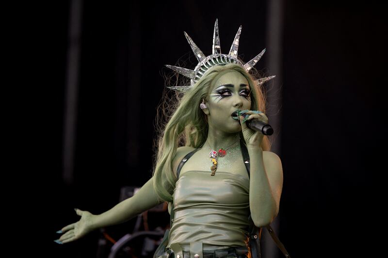 Chappell Roan dressed as Lady Liberty