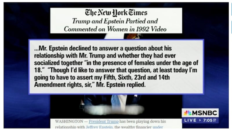 Lawrence O'Donnell discusses Jeffrey Epstein and Trump's relationship on MSNBC.